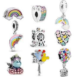 2023 Nieuwe Populaire 925 Sterling Zilver Kleur Regenboog Ballon Charm Kralen Geschikt Voor Primitieve Pandora Armband Vrouwen Sieraden Accessoires