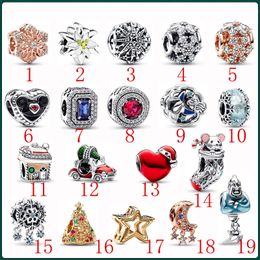 2023 Nieuwe populaire Pandora S925 Pure Silver Bead Christmas Series Snowflake Christmas Tree Christmas House Diy Fashion Accessoires