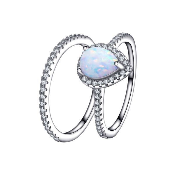 2023 Nouveau produit Hot S925 Sterling Silver Australian Gem Ring Simple European and American Design opal Women's Pair Ring