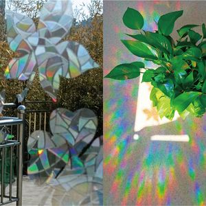 2023 Nieuwe Regenboog Prisma Elektrostatische Glas Stickers Pvc Bladeren Statische Raamstickers Suncatcher Sticker Zon Catcher Muurtattoo