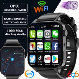 2023 Nouveau RAM 4 Go Rom 64 Go 1,99 pouce 4G Appel Smart Watch GPS WiFi Dual Camera Test Heartrate Test Sports Men Sports Smartwatch