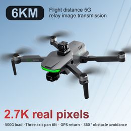 2023 Nouveau réel 2.7K Dual HD Camar RC 6KM Endurance 40 min Drones professionnels 5G Moteur sans balais GPS 360 laser intelligent évitement d'obstacles Pan inclinaison à trois axes S155