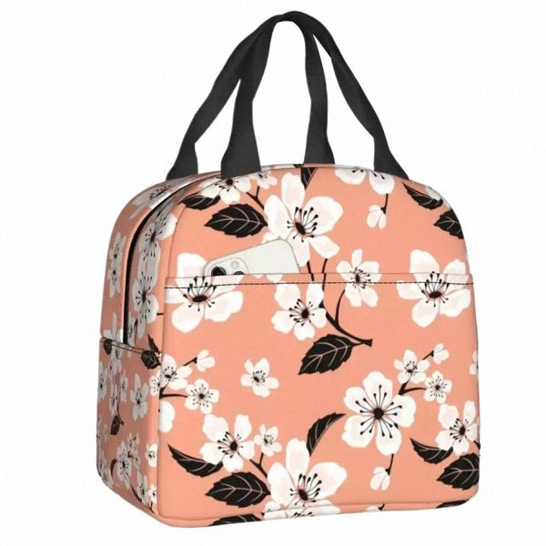 2023 New Sakura Cherry Tree Fr Blooms Isulate Lunch Tote Sac floral Resictial Coloner Thermal Food Box Boîte à lunch x8LQ #