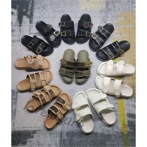 2023 Nouvelles sandales de luxe Designer Pantoufles d'été Noir et blanc Beige Rose Fond plat Sandales pour hommes Mode polyvalente simple et confortable