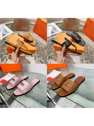 2023 nouvelles sandales femmes pantoufles chaussures plates en cuir véritable femmes Paris été plage chaussures taille 35-42