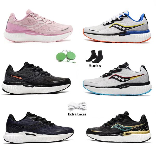 2023 New Saucony Triumph 19 RUNACH ROOS TOKYO AMULET ROSE Blanc léger choc léger absorbant Sports décontractés Shoe Taille 36-45