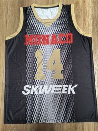 2023 Nieuw seizoen Jersey Monaco Nieuw seizoen #15 Walker 14 Jaiteh Basketball Jersey Aangepast met elke naam en nummer