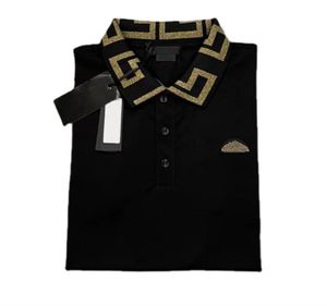 2023 nueva temporada POLO para hombre bordado dorado estilo minimalista algodón perlado mercerizado