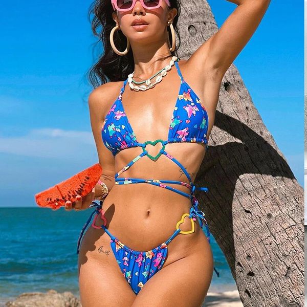 Microbikini Sexy para Mujer, traje de baño femenino, Bikini con realce, minibikini con Tanga, conjunto de Bikini estilo vendaje para playa 2023