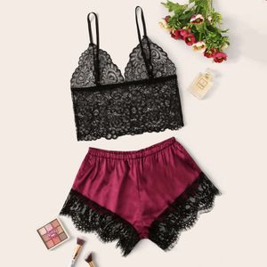 2023 Nouveau pyjama sexy set nightwear women's 2 pièces sommiers pyjamas cami top et shorts pyjamas pyjamas nightgown pijama mujer