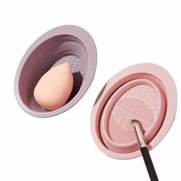 2023 Nouveau Silice Maquillage Brosse Cleaner Spge Remover Couleur Ombre à Paupières Foundation Brosse Nettoyage Coloré Scrubber Box Outils S3IT #