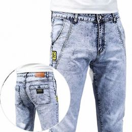 2023 Nouveaux jeans skinny hommes vintage fi flocon de neige mer classique mince maigre élastique mâle pantalon en denim décontracté m8yq #