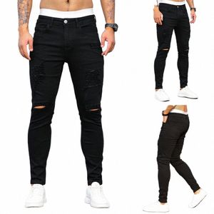 2023 Nieuwe Skinny Jeans Heren Zwart Slanke Ripped Stretch Denim Broek Mannelijke Jean Effen Kleur Dagelijks Hip Hop Streetwear Broek mannen 62ir #