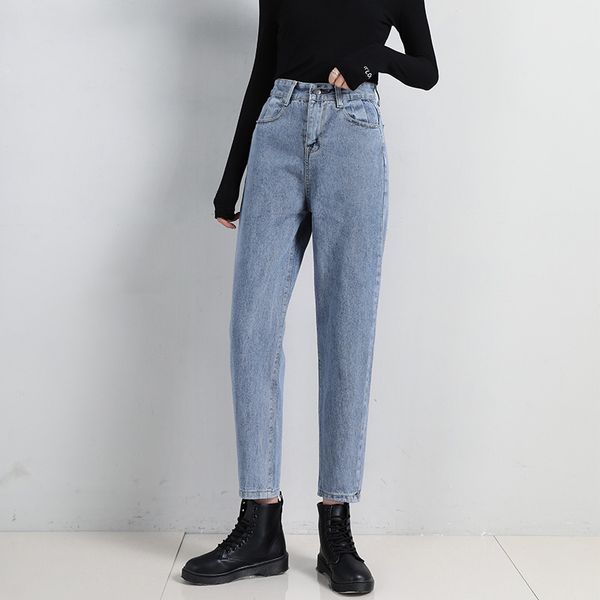 2023 nouveau jean ample taille haute Denim pantalon maman jean Style Vintage pantalon droit jean coton lavé Harem