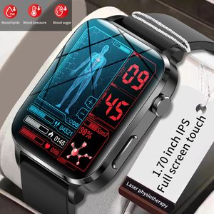 2023 Nouveau traitement au laser Smart Watch Men of Hypertension Hyperglycemie cardiaque Healthy Monitor Smartwatch Men Watchs Sports