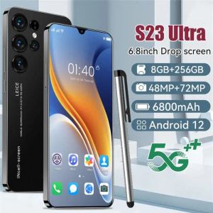 2023 Nouveau smartphone S23 Ultra 8 Go + 256 Go de grande mémoire Android Téléphone 6800mAh Batterie 6,8 pouces de haut pixel tout-en-un téléphone portable