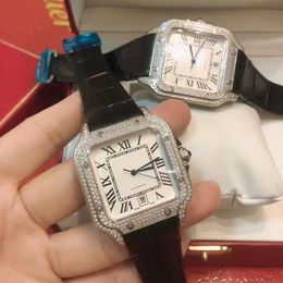 2023 Nieuwe vierkante horloges 40 mm Geneva Echte roestvrijstalen mechanische horloges Case en armband Fashion Mens mannelijke polshorloge CA02-4