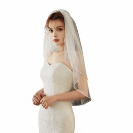 2023 Nouveau style perles voiles de mariée fi à la main Diamd accessoires de mariage deux couches avec peigne à cheveux court voile de mariée d0iG #