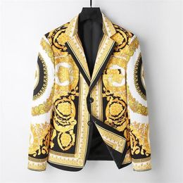 2023 Nouveau style Hotsales Haute Qualité Fashion Designer Blazers Homme Classique Casual Floral Print Veste de luxe Marque Treillis Stripe Manches longues Slim Suit Jacket