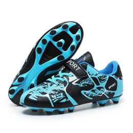 Botas de fútbol para niños, zapatos de fútbol AG TF antideslizantes, zapatos de entrenamiento profesionales, color rosa, azul y dorado, nuevo estilo, 2023