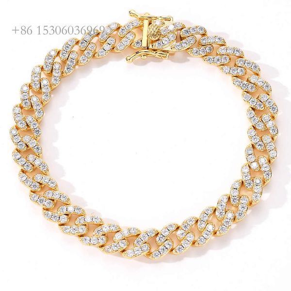 2023 Nuevo estilo joyería salvavengia de oro moissanite diamante cadena cubana de moda de moda hop joyería venta caliente