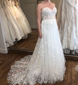 2023 nouvelle robe de mariée d'été une ligne chérie feuilles appliques robe de mariée en tulle romantique plage blanche robes de mariée Vestidos de Novias