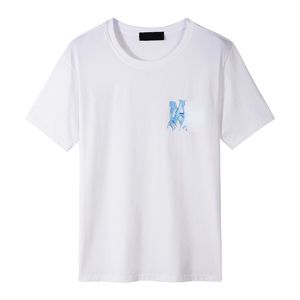 2023 New Summer Casual T-shirt Pur Coton Lettre Motif À Manches Courtes T-shirt Blanc Marque De Mode Vêtements Jeunesse Col Rond Hommes et Femmes du Même Style