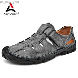 2023 New Summer Sandales Hommes Respirant En Cuir Chaussures Homme Rétro En Plein Air Hommes Sandales Antidérapant Plage Sandales Creux Chaussures Chaussures L230518