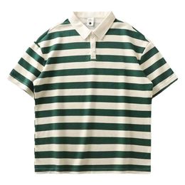 2023 NOUVEAU Été Stripe à manches courtes Polo Polo Polo T-shirt Casual Men's Top Golf porte des vêtements pour les femmes L2405