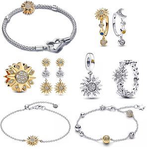 2023 Nouveau Sunshine Charms Bracelet pour femmes Designer Bijoux Sun Moon Boucles d'oreilles Bague Perles Lien Chaîne Bracelet DIY Fit Pandoras Colliers Cadeaux De Mode En Gros