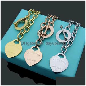 2023 NIEUWE T Letter Rondketen Bracelet Dames koppels Eeuwige klassieke OT Dikke 18K Gold Designer Drop Delivery