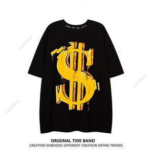 2023 nouveau T-shirt minimaliste décontracté imprimé surdimensionné américain tendance hip-hop ample couple T-shirt à manches courtes à manches courtes