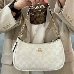 TERI – sac à bandoulière asymétrique pour femmes, sous les bras, revêtement blanc Glacier, chaîne à fleurs anciennes, nouvelle collection 2023, 5783