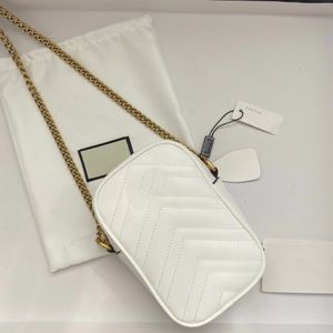 2023 nouveau top Qualité Marmont Mini Chaînes Sac À Bandoulière En Cuir Coeur En Relief En Métal Lettre Téléphone Portable Poche Sac À Main Designer Bourse Portefeuille