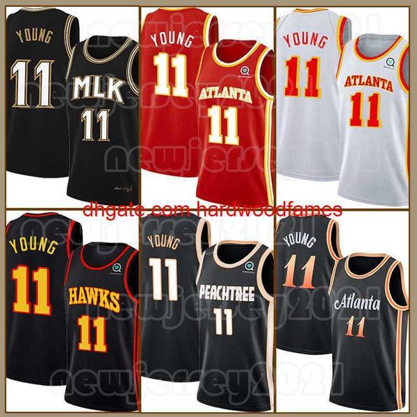 2023 New Trae Young Dejounte Murray Camisetas de baloncesto Retro Spud Webb Vince Carter Tracy McGrady Hombres Ciudad Púrpura Negro Rojo Camisa 15 11 1 5