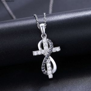 2023 nueva tendencia de moda joyería resistente al agua 925 Plata de Ley VVS Moissanite diamante Cruz colgante collar para hombres y mujeres