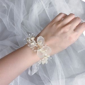 2023 Nieuwe Trends Voor Meisjes Parel Pols Fr Bruidsmeisje Bruiloft Kant Hand Fr Bridal Prom Accories Woensdag Y2k Sieraden D6i4 #