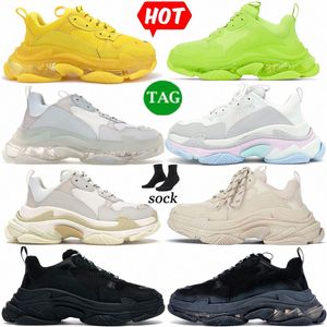2023 New Triple S Designer Chaussures Sneakers Hommes Femmes pour Triple Black White Glitter Fashion Plate-forme Casual chaussures Vintage Luxury Trainers G37a #