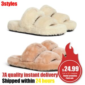 Slippers Slid Womens Top Quality Plux Ladys Designer Chaussures Wool Sliders Winter Fur Mule Loafer Chaussure de sandale de luxe et de sandale de sandale