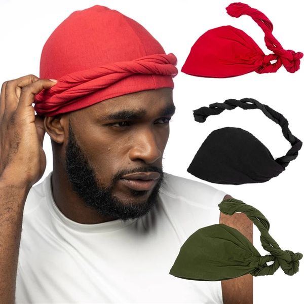 2023 nouveau Turban pour femmes hommes tête enveloppement doux Turban chapeaux tresse cheveux couverture enveloppement foulard bonnet torsadé Hijab bandeau