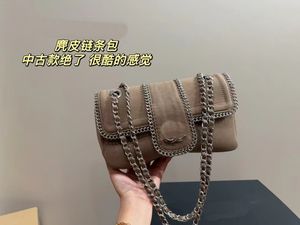 2023 Nuevo bolso para las axilas Bolso de hombro con cadena Ante Bolso de segunda mano Bolso de hombro multifuncional Lujo 5A Diseño de diseñador Boutique Caja de regalo plegable Grandma Xiang