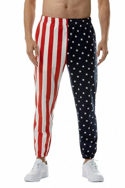 2023 Nuevo EE. UU. Bandera nacional Pantalones impresos en 3D Hombres Pantalones sueltos Casual Masculino Moda Deportes Pantalones de playa Uniisex Boy Sweetpants V1Cd #