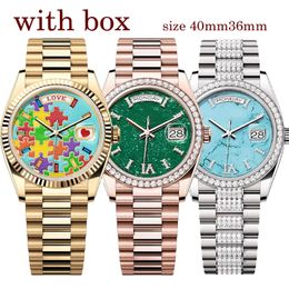 2023 Nuevo reloj Diamond Expression Pack Puzzle Watch Relojes para mujer para hombre Reloj automático de alta calidad Reloj de diseñador Tamaño 40 mm 36 mm 904L