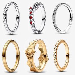 2023 nieuwe Bruiloft designer Ringen voor vrouwen Engagement sieraden cadeau Hoge kwaliteit vergulde luxe diamanten DIY fit Pandoras game Dragon Crown Ring met doos