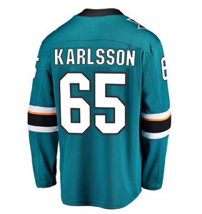 2023 Nuevo nombre personalizado al por mayor Número Ed Jerseys de hockey sobre hielo San José 65 Erik Sson 62 Kevin Labanc 39 Logan Couture