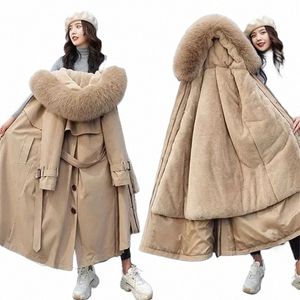 2023 Nouvelle veste d'hiver Parkas pour femmes épaisse doublure en fourrure chaude LG Parka femme à capuche en polaire manteau rembourré détachable vêtements d'extérieur 5XL y8ed #