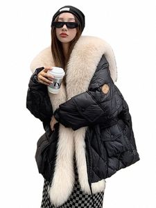 2023 Nouveau manteau de parc d'hiver Manteau de neige Fox Imitati de haute qualité doux grand col de fourrure manteau chaud femmes vestes d'hiver 52wf #