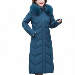 2023 Nouveau hiver femmes veste Lg Parka mère d'âge moyen vêtements de neige manteau col de fourrure vers le bas veste rembourrée femme vêtements à capuche 93T7 #