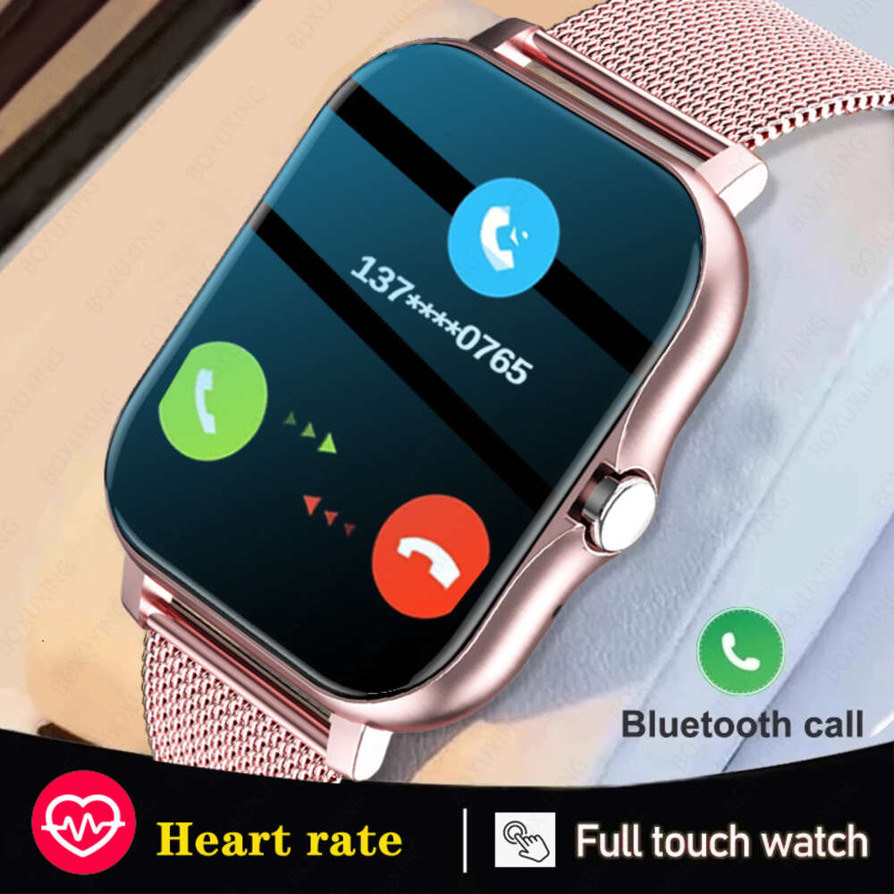 2023 neue Frauen Bluetooth Anruf Uhr Fiess Tracker Wasserdichte Sport Smart Uhr Mode Damen Männer Smartwatch Frau