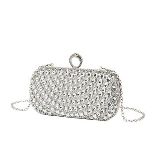 Sac de dîner pour femmes, ensemble de bagues, sac à main en diamant, sac à chaîne pour fête de mariage, spécialement conçu, nouvelle collection 2023, 240207